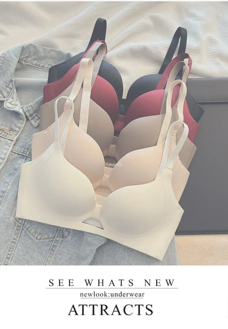 Strapless Push Up Bra for Small Bust - Lift Enhance Anti-Sag Side Coverage Wireless Comfort Convertible T-Shirt Bra A-C Cup