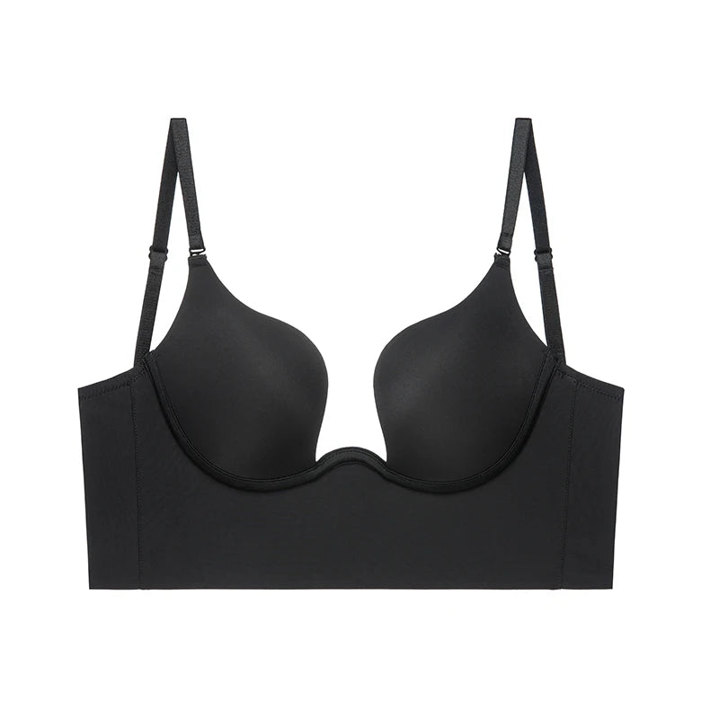 convergence Push Up Bra Backless Women Bras Low Cut Sexy Plunge Brassiere Open Back Underwear Invisible Deep U backless Lingerie