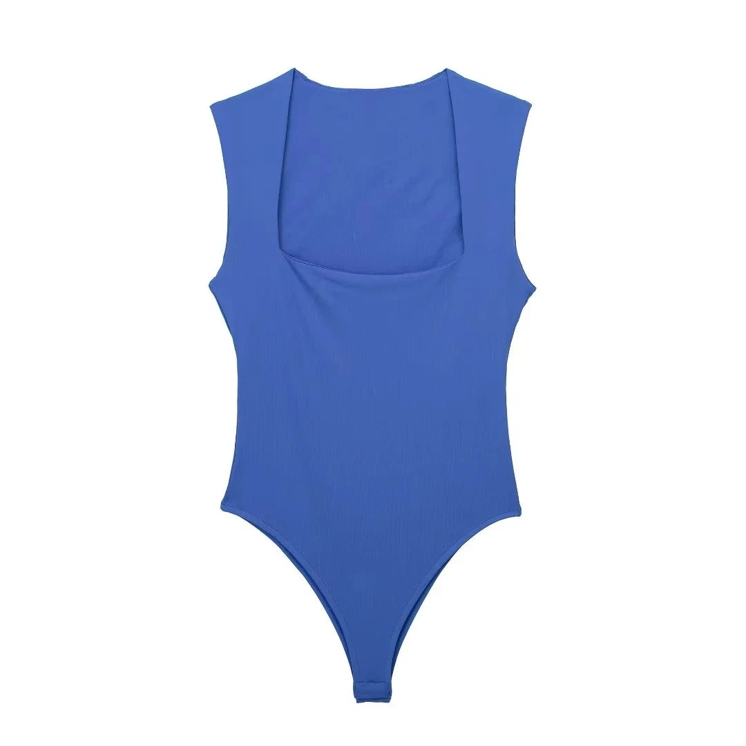HXAO Black Body Woman Sleeveless White Bodysuit Women Square Neck Summer One Piece Swimsuits Sexy Lingerie Women's Bodysuit