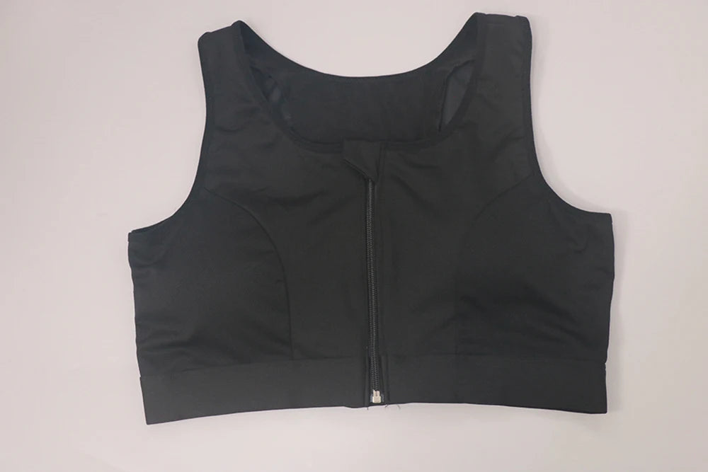 Plus Size Zip Front Closure Longline Bras Wireless Full Coverage Brassiere No Underwire Bralettes Hide Back Fat Bras