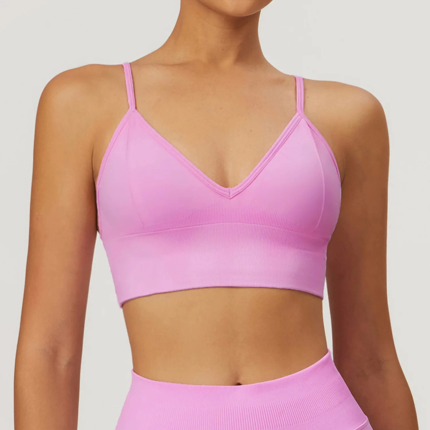 HBC Seamless Sports Bras for Women Fitness Yoga Bras With Removable Pads Adjustable Straps Gym Vest Top Bra Running Crop Top
