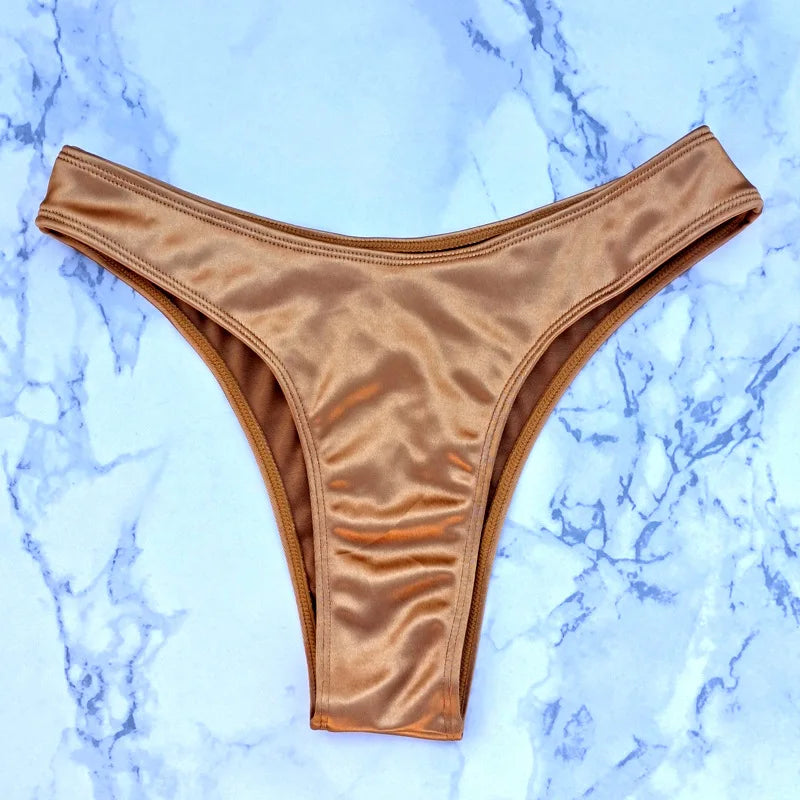 Sexy Women Bikini Brazilian Swimsuit Push-up Bra Bikini Set Two Piece Swim Suit Swimwear High-waisted Beachwear Solid Bathing
