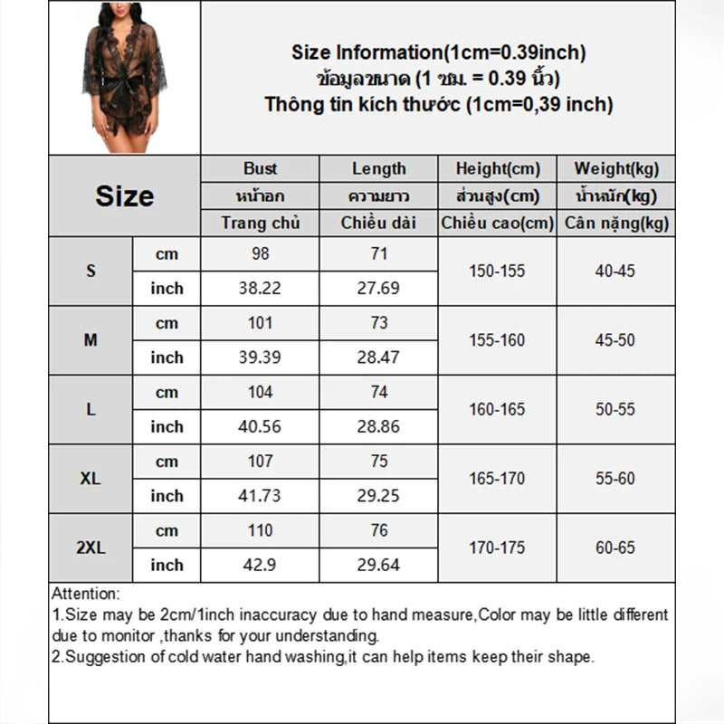 Lace Sleepwear Dress Robe Kimono Women Sexy Lingerie Transparent V-Neck Nightwear Babydoll Erotic Robe G-string Costume