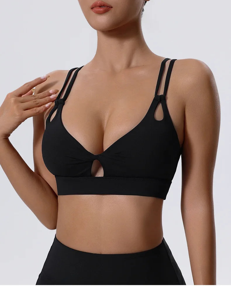 Sports Bra with Side Breasts for Women, Running, Fitness, Shock-absorbing Vest, Beautiful Back Bra