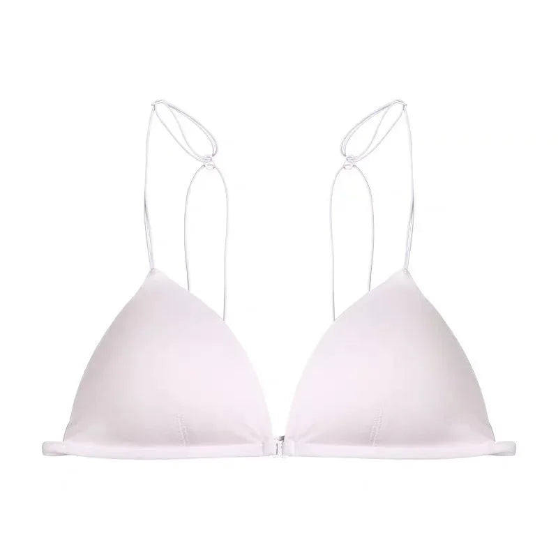 Bralette French Triangle Cup Bras for Women Comfort Cotton Bra Girl Summer Thin Soft Sexy Push Up Seamless Invisible Underwear