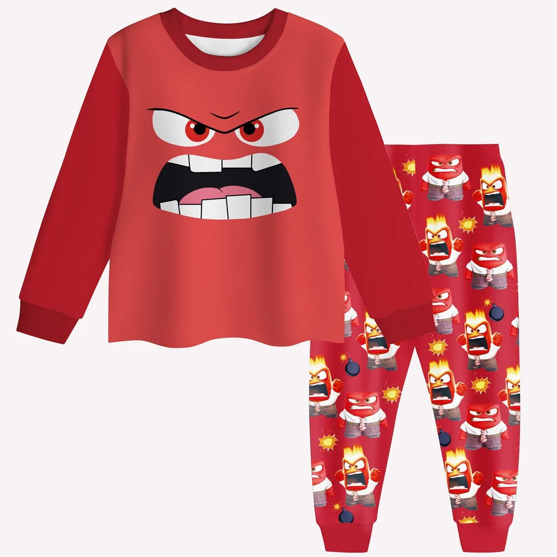 Children Pijama Set Inside Out 2 Clothes Baby Girls Long Sleeve Pajama Sets Kids Cute JOY SADNESS Pyjamas Toddler Boy Nightwear