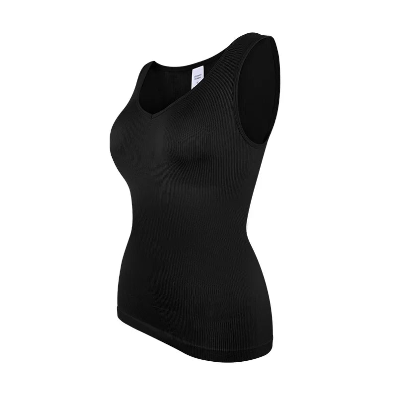 Shapewear Women Shirts S-3XL Sleeveless Body Shaper V Neck Compression Tank Tops Tummy Control Underwear Wide Strap Fajas