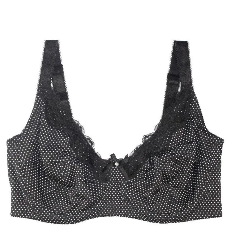 Mierside D0295 Fashion Polka Dot Women's Bra Plus size Bra Lingerie Gray/Black/Brown C/D/DD/DDD/E/F/G