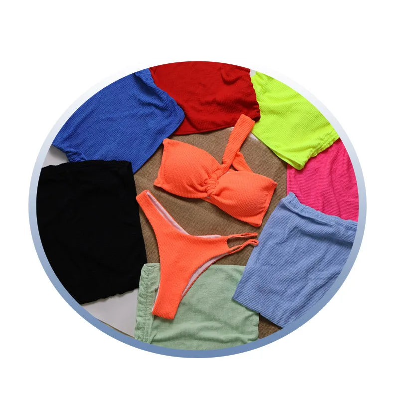 Sexy 3pieces Micro Bikini 2025 Women Swimsuit Female Swimwear Thong Bikinis Set Brazilian Beach Wear Bathing Suit Biquini