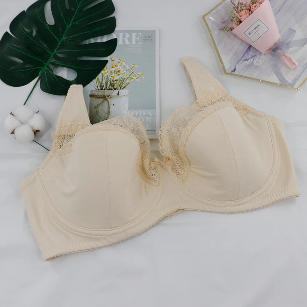 Womens Bras Lace Bralette Light Padded Underwired Perspective Brassiere Big Bust Sexy Lingerie Underwear D DD E F G Cup