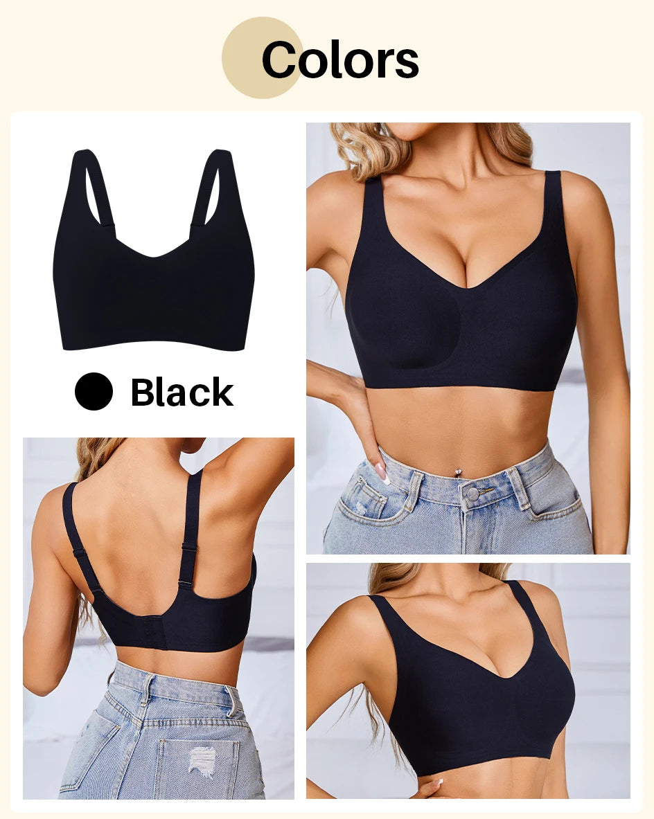Wireless Bra for Women Seamless Push Up Bras Comfortable V-Shaped Gathering Underwear BCD Cup Intimate Lingerie