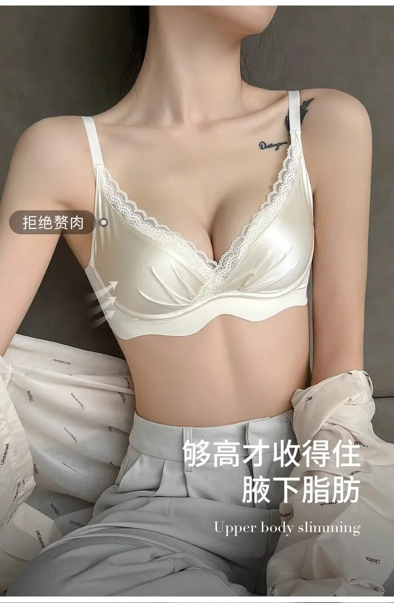 Bralette Dentelle Automne T32-38 - Sans Armatures Anti Écartement pour Petite Poitrine, Ajustable Confort Sexy Soutien-Gorge