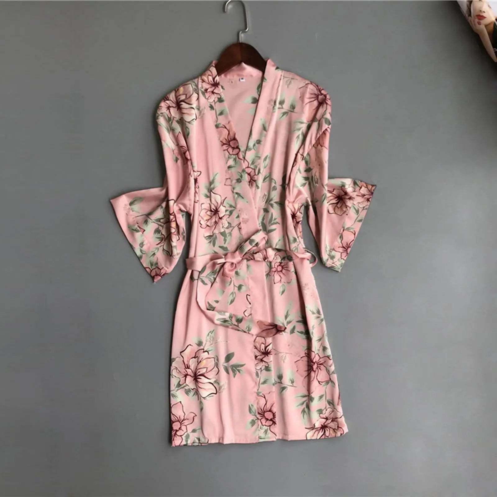Women'S Printed Sleepwear Loose And Comfortable Lace Five Piece Set Sleeveless Camisole Nightdress Home Clothing Bathrobe