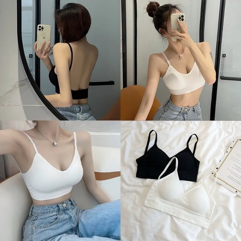 Sexy Sports Bra for Woman Solid Seamless Wireless Cami Bra Bralette Tops U Beautiful Back Comfortable Lingerie Bra