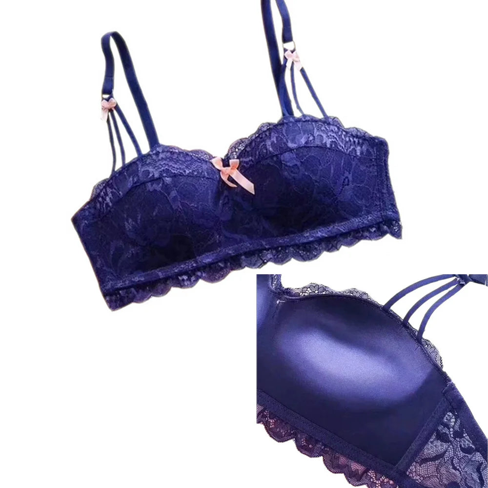Womens Super Push Up Bra Unbonded 30-38 A B C D Lace Thick Padded Sexy Plunge Underwear Lingerie BH Top