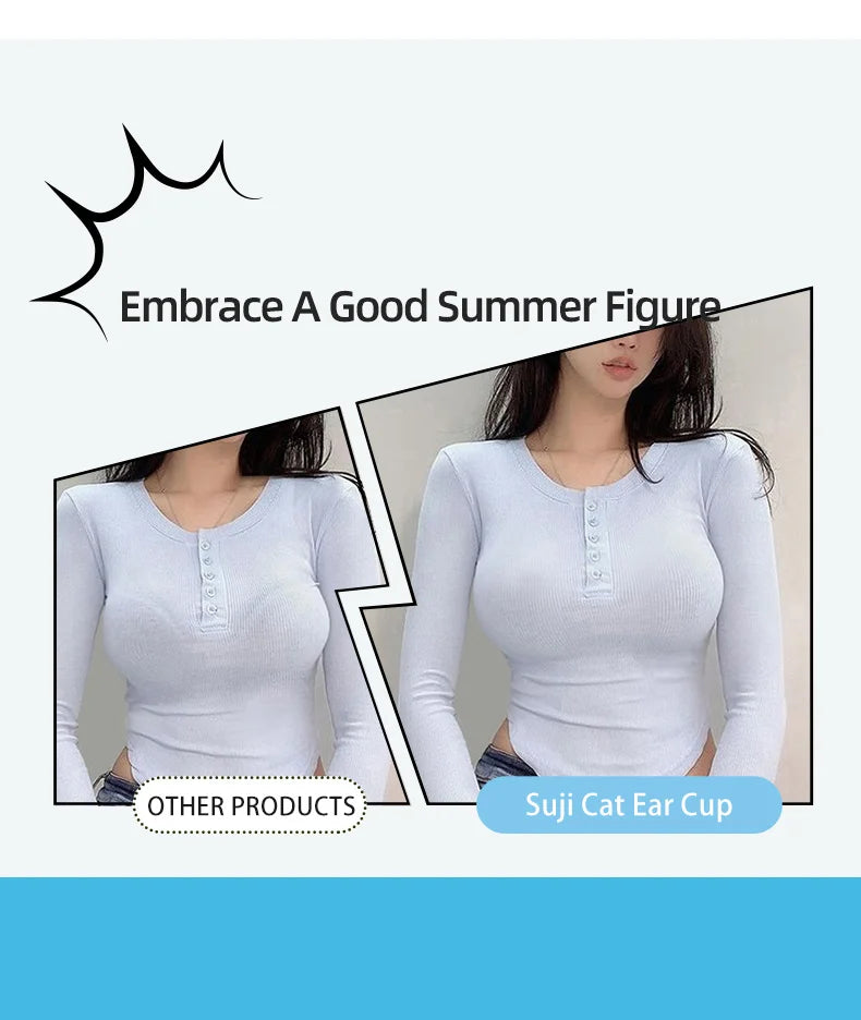 SUJIIN Push Up Bras for Women Summer Wireless Bralette Female Seamless Padded Small Chest Smoothing Mint Cooling Sexy Bra MX211