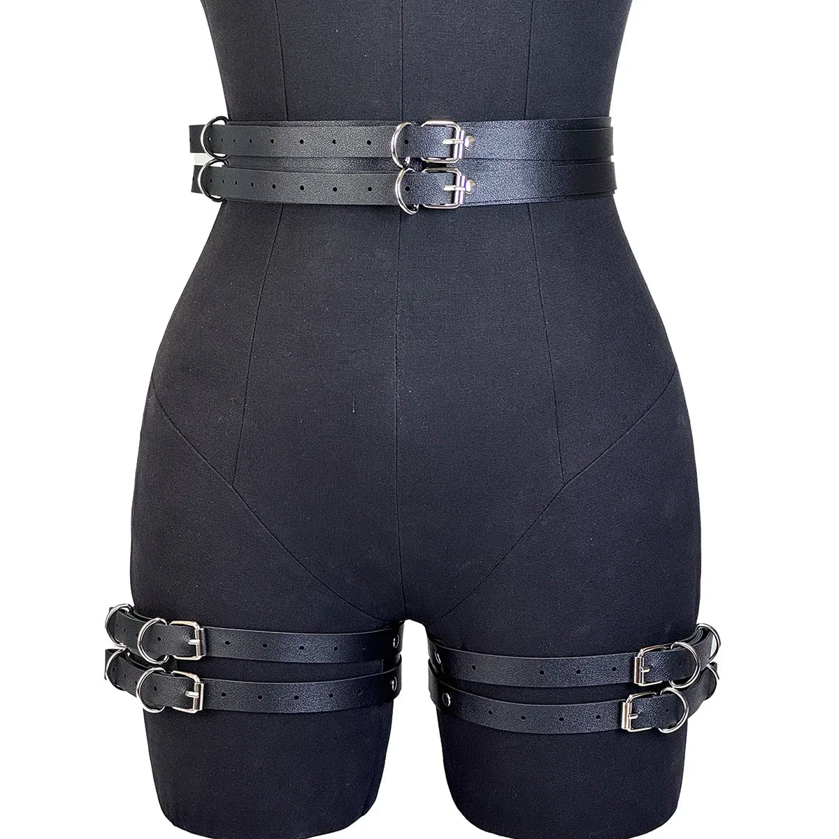Women Sexy Leather Thigh Garter Belt Lingerie Leg Straps Bdsm Bondage Women Handcuffs Fetish Clothing Festival Rave Accessory