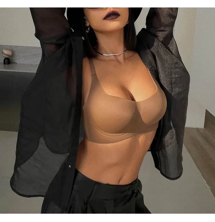 Sexy Push Up Bras French Women's Underwear Wire Free Female Gather Bralette Seamless Iingerie Ladies Comfort Brassiere