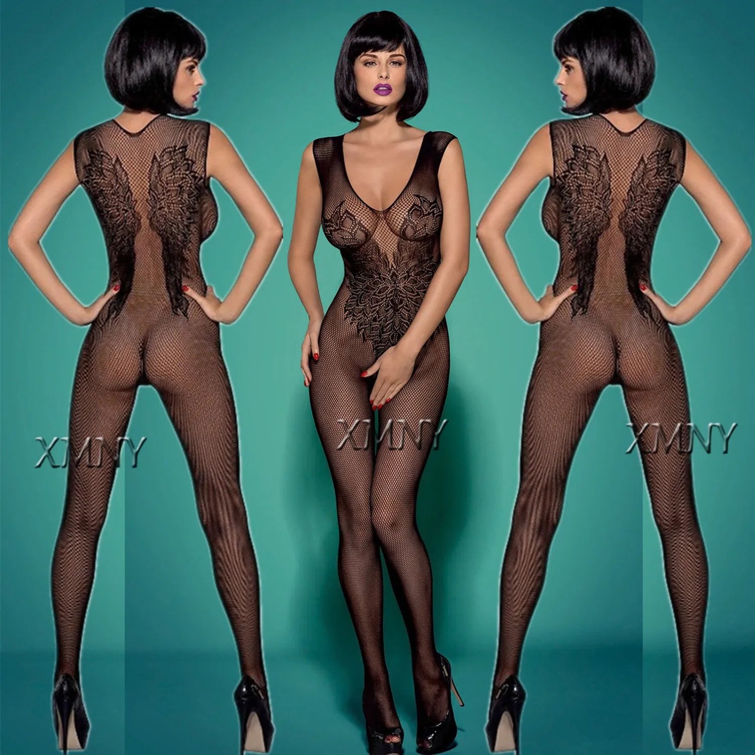 Lingerie Bodysuit Red Bodystocking Erotic Fishnets Porn Underwear Outfits for Woman Jumpersuits Sexy Adult Female Costumes C108