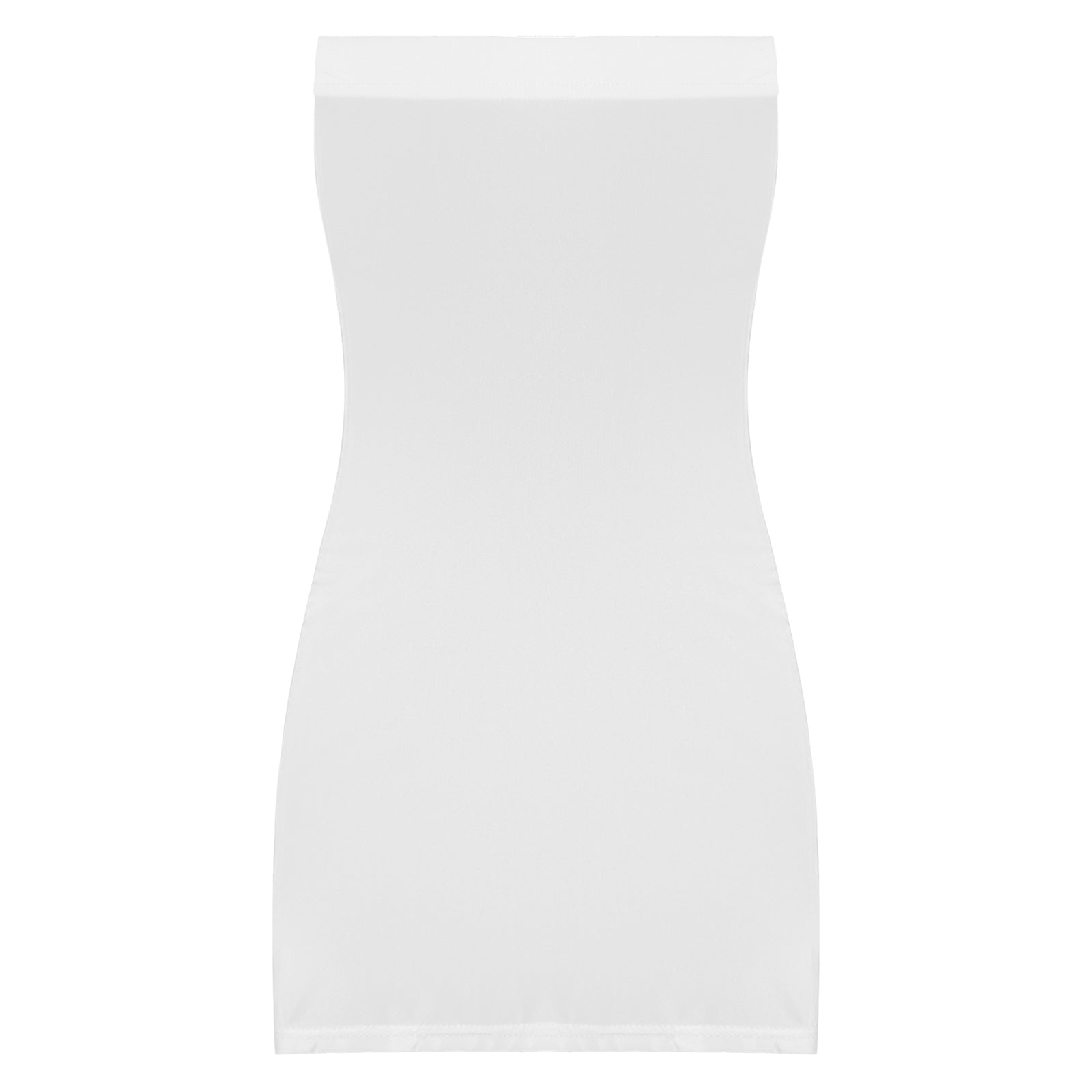 Women's Strapless Bodycon Dress Sleeveless Transparent Tight Pencil Dress Oil Glossy Package Hip Sheer Mini Dresses Clubwear