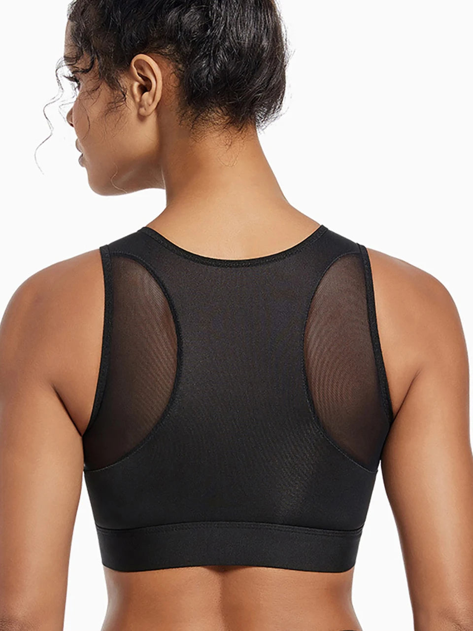 Plus Size Zip Front Closure Longline Bras Wireless Full Coverage Brassiere No Underwire Bralettes Hide Back Fat Bras