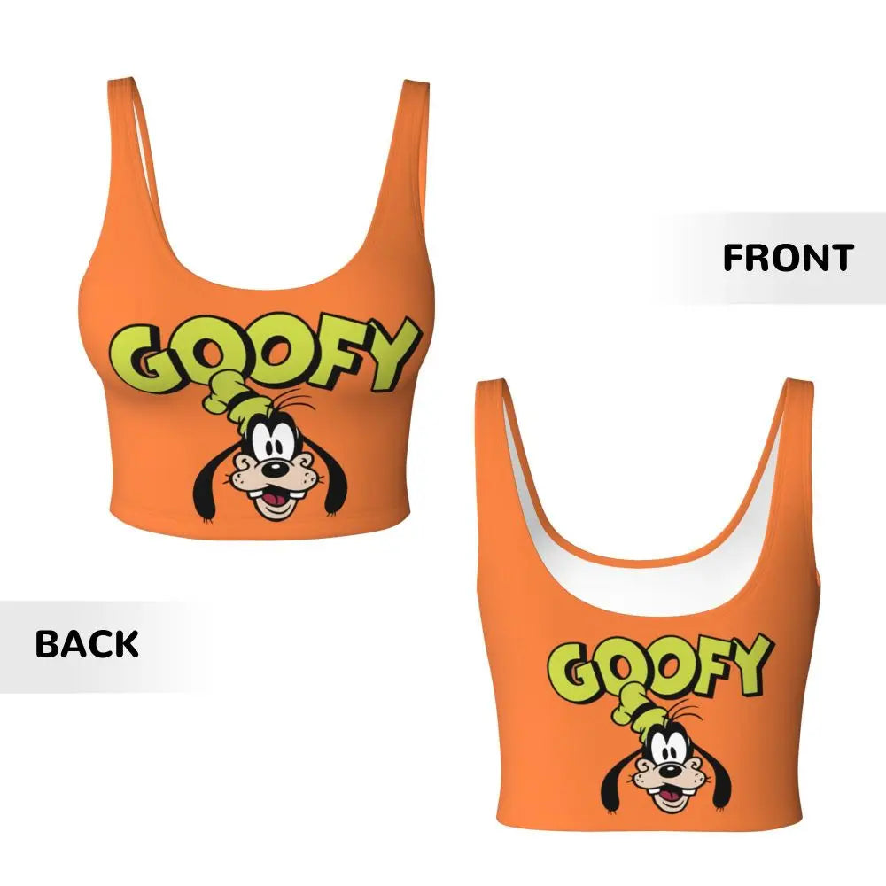 Custom Goofy Cartoons High Impact Sports Bras for Women Mangas Seamless Workout Running Crop Tank Tops
