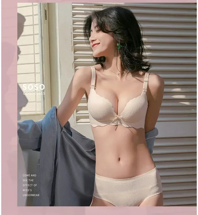 Seamless Push Up Women Bra Comfortable Adjustable Lingerie Wireless Sexy Bras 3/4 Cup Bralette Girl Brassiere Femenina
