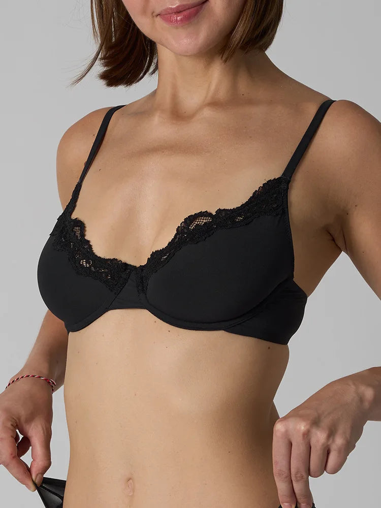 Lace Underwire Bra for Women – French Style, No Padding, Elegant Lift & Support, Comfort Fit