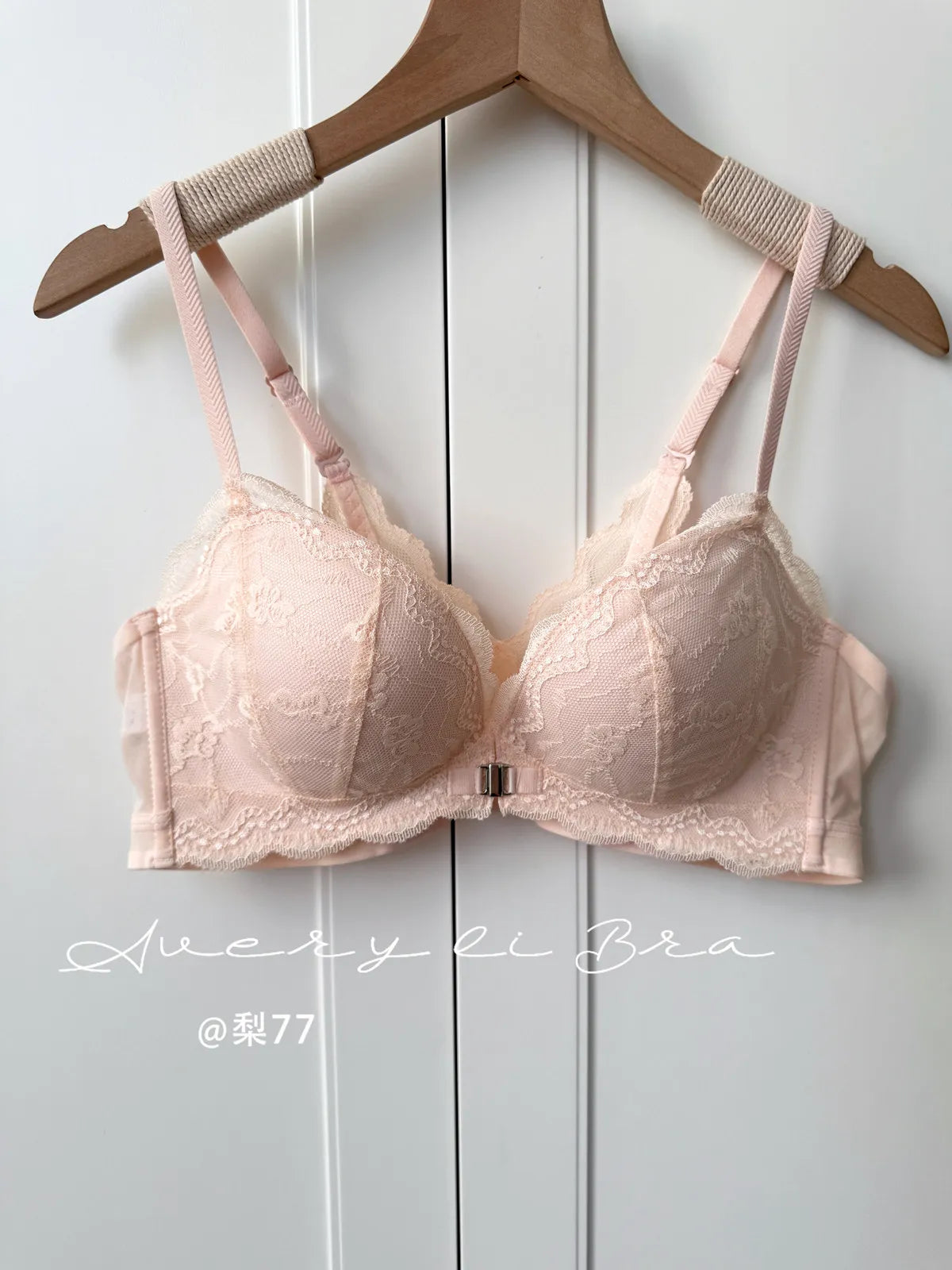 Women's Front Closure Bras Small Boobs Push Up Sexy French Lace Backless Anti Droop Side Smoothing Bandeau T-Shirt Bra
