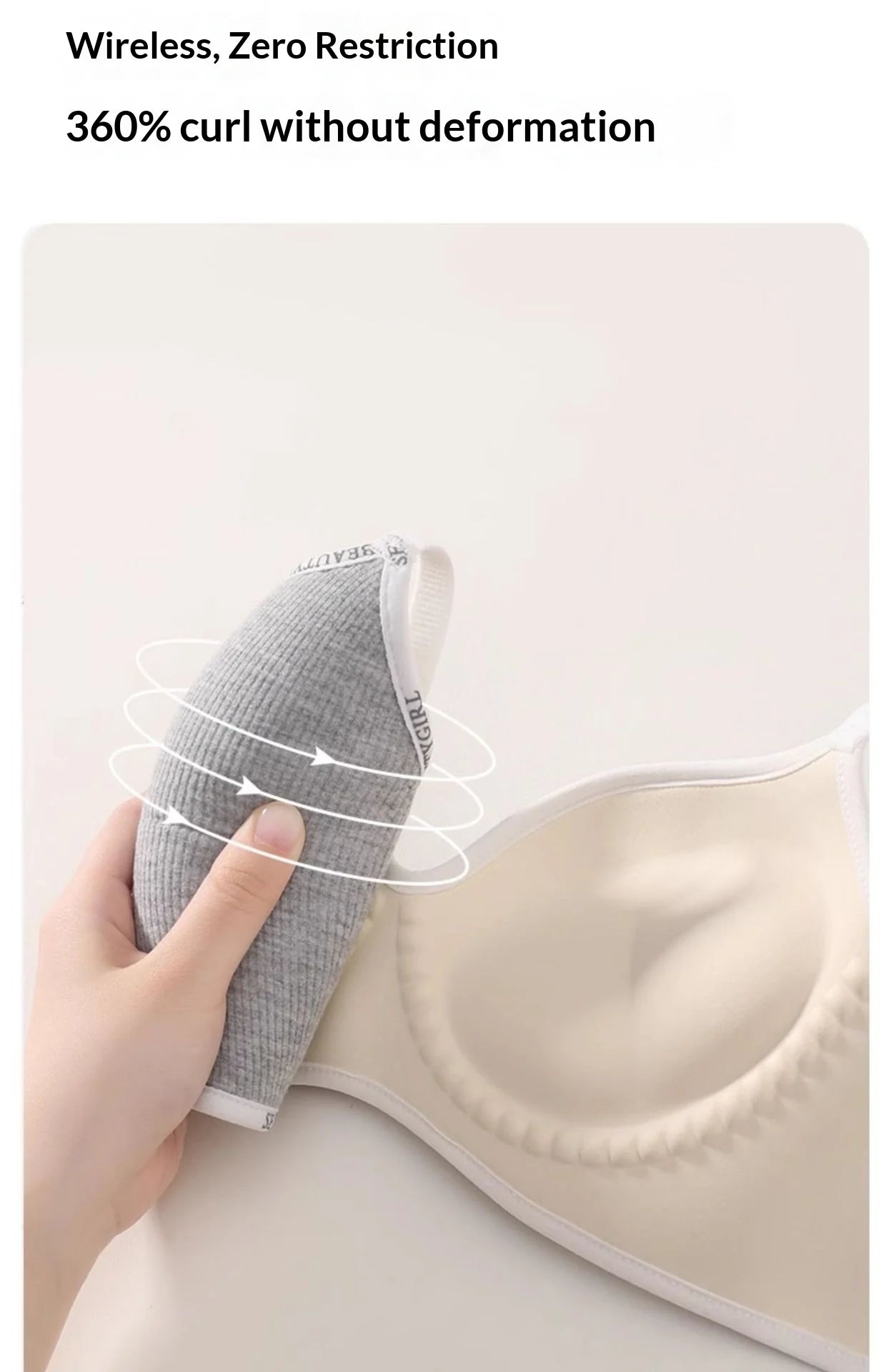 New Fashion Bra for Smaller Busts: Enhances and Gathers with Letter Design Wire-Free, Nude-Feel, Skin-Friendly One-Piece Bra