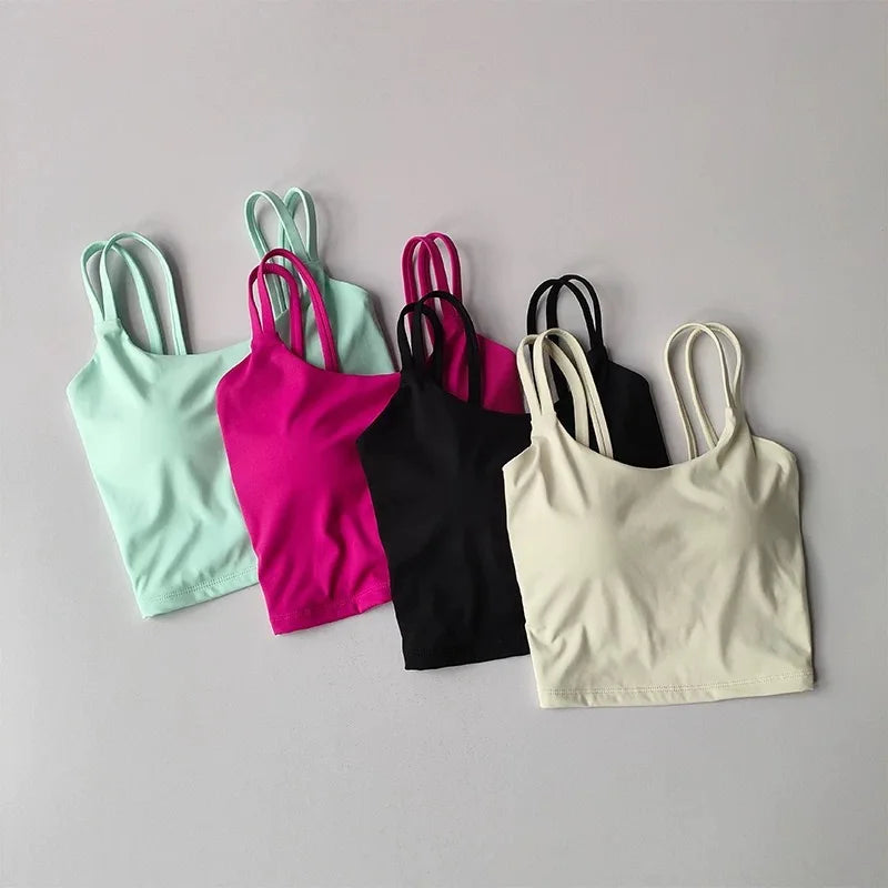 Sports Bra, Women's Summer Beauty Back Integrated Yoga Suit, Vest, Suspender, Pilates Training, Fitness Bra