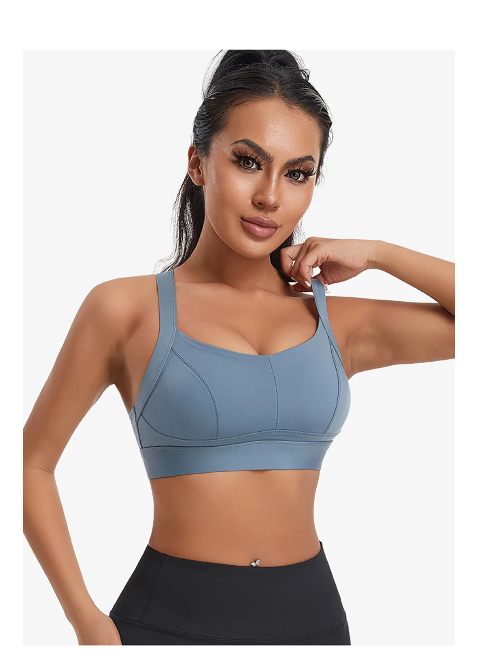 Women High Impact Sports Bra Criss Cross Back Padded Bra Workout Fitness Sports Yoga Bras Shockproof Sport Crop Top Vest