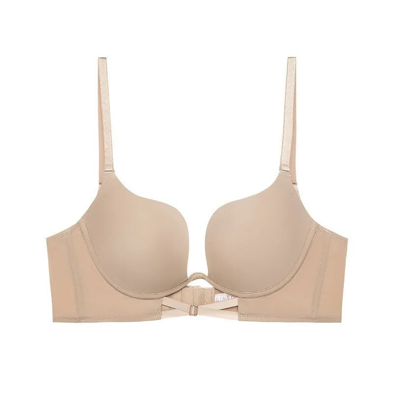 Push-Up Bras For Women Non-wire Fixed Cup Bra Deep-U Seamless Bralette U-Back Sexy Lingerie 3/4 Cup Soft Women's Underwear S-XL