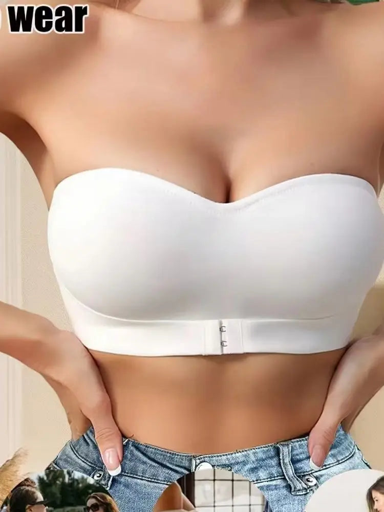 Women's Strapless Wireless Bra, Removable Padded strapless bra, Bandeau for Off Shoulder Dresses, Ideal for Daily Wear, Parties,