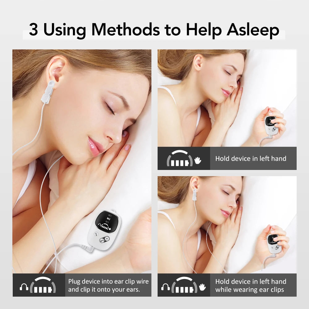 Smart CES Sleep Aid Ear Clip Relaxation Device USB Rechargeable Sleep Helper for Adults Improve Sleep Comfort