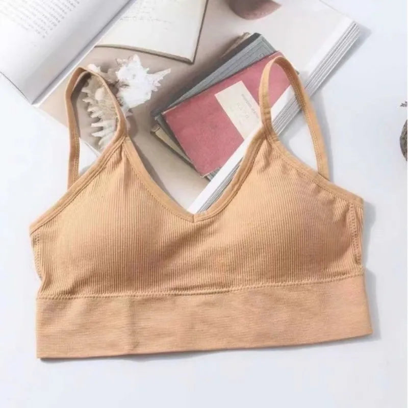 Sexy Sports Bra for Woman Solid Seamless Wireless Cami Bra Bralette Tops U Beautiful Back Comfortable Lingerie Bra