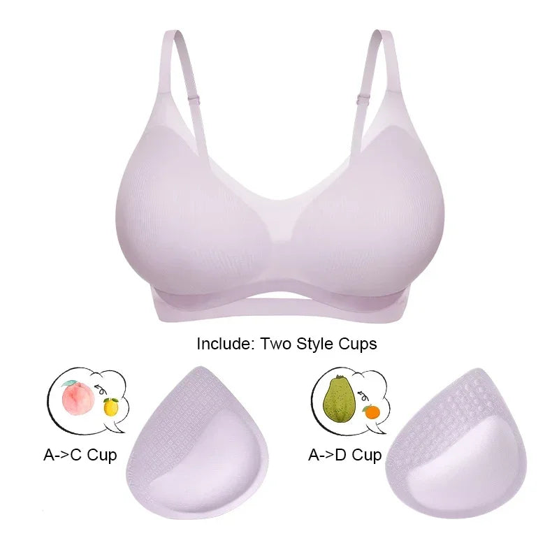 SUJIIN Push Up Bras for Women Summer Wireless Bralette Female Seamless Padded Small Chest Smoothing Mint Cooling Sexy Bra MX211