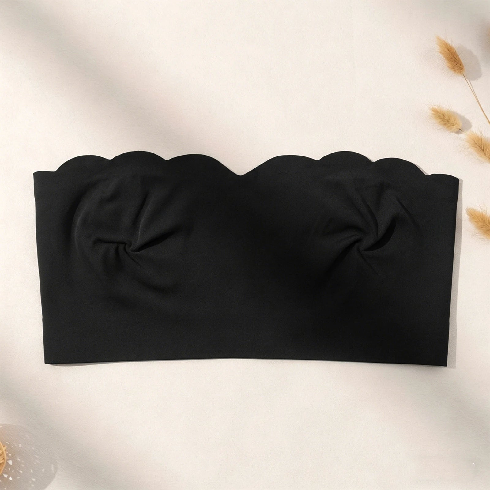 Black Strapless Bandeau Summer Fashion Seamless Thin Underwear Sexy Comfortable Push Up Bralette Wireless Lingerie