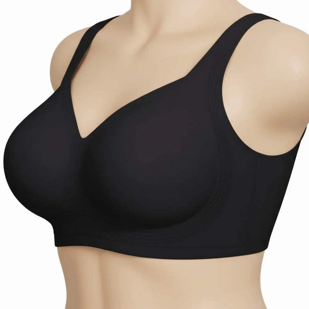 Breathable Adjustable Wireless Bra Tank Top Style Push-Up Seamless Bra Anti-Sagging Plus Size Deep V Bra Women