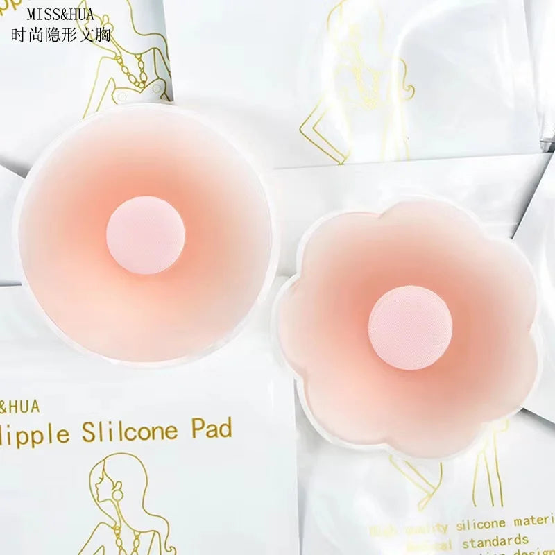 1pair Silicone Nipple Cover Lift Up Bra Sticker Adhesive Invisible Bra Breast Pasty Women Chest Petals Reusable Strapless Bras