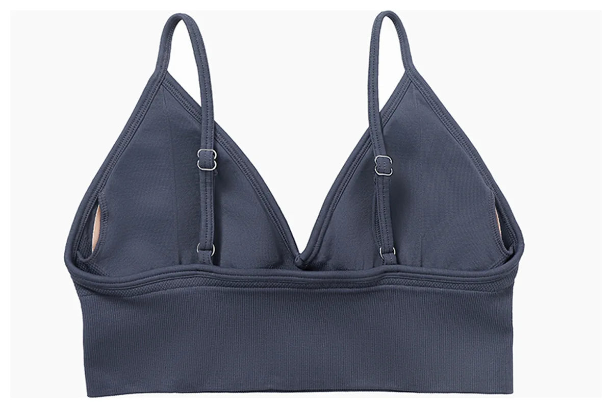 HBC Seamless Sports Bras for Women Fitness Yoga Bras With Removable Pads Adjustable Straps Gym Vest Top Bra Running Crop Top