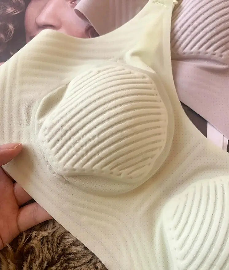 3D non-marking soft lingerie nude cool feeling underwear female large size collect side breasts without steel ring thin bra