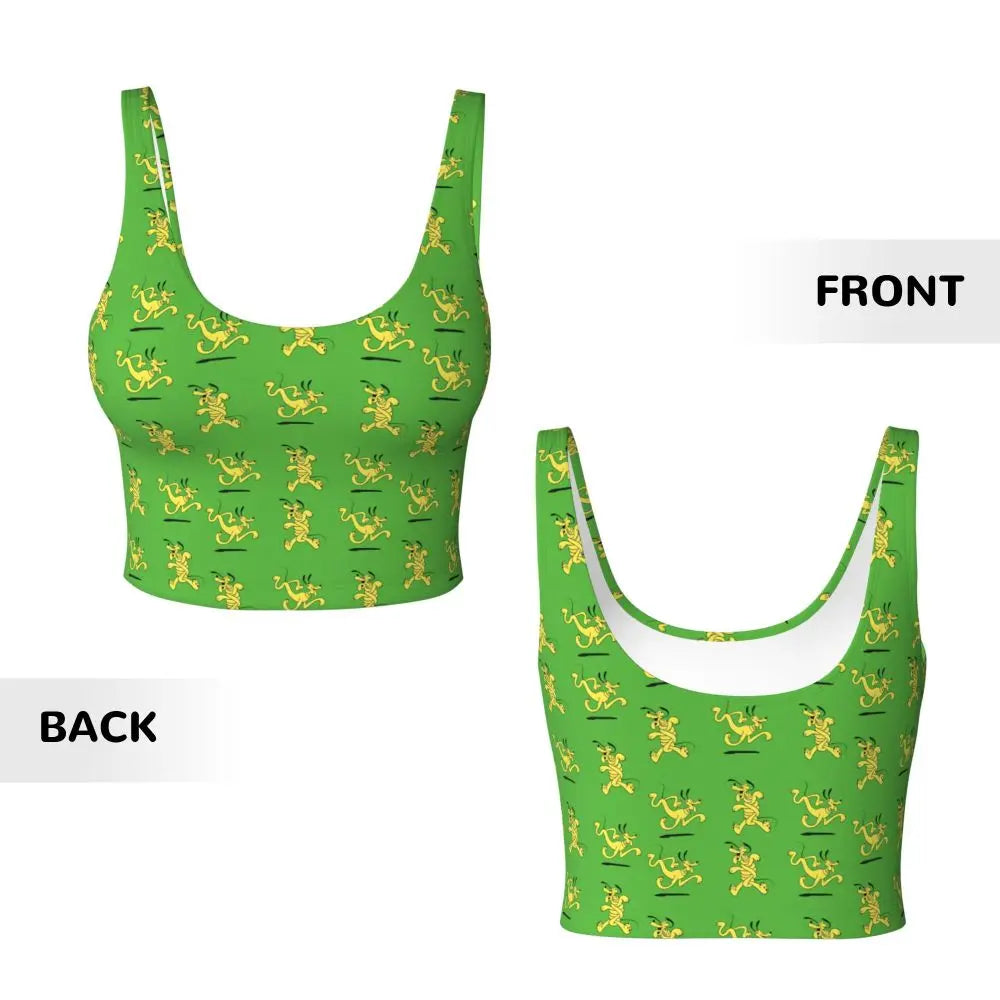 Custom Pluto Anime Manga High Impact Sports Bras for Women Classic Seamless Workout Yoga Crop Tank Tops