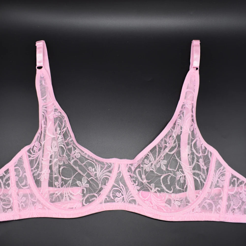 Sexy Womens Bras Unlined Underwire Lace Bra Bralette Unpadded Underwear See Through Lingerie Brassiere BH Top A B C D DD Cup