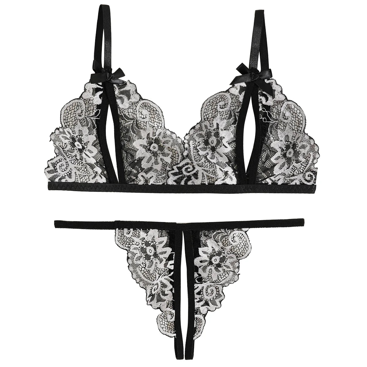 Women Lingerie Bra and Thongs Sets Ultrathin Lace Lingerie Set