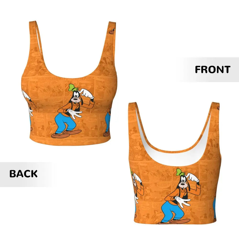 Custom Goofy Cartoons High Impact Sports Bras for Women Mangas Seamless Workout Running Crop Tank Tops
