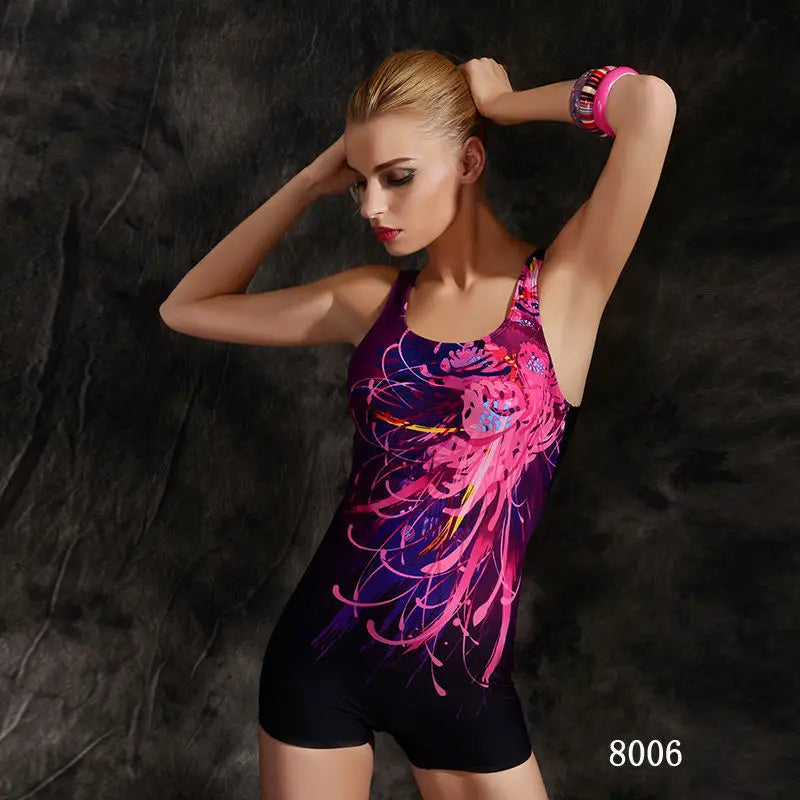 New Women's One-Piece Swimsuit Slimming Cover-Up Quick-Dry Thermal Spa Professional Swimwear High Elasticity Nylon Fabric