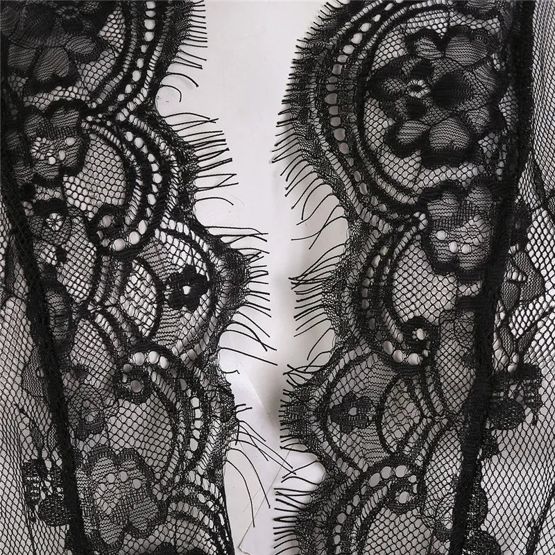 Porno Women Sexy Lingerie Dress Transparent V-Neck Nightwear Lace Babydoll Erotic Sleepwear Robe G-string Sex Costume