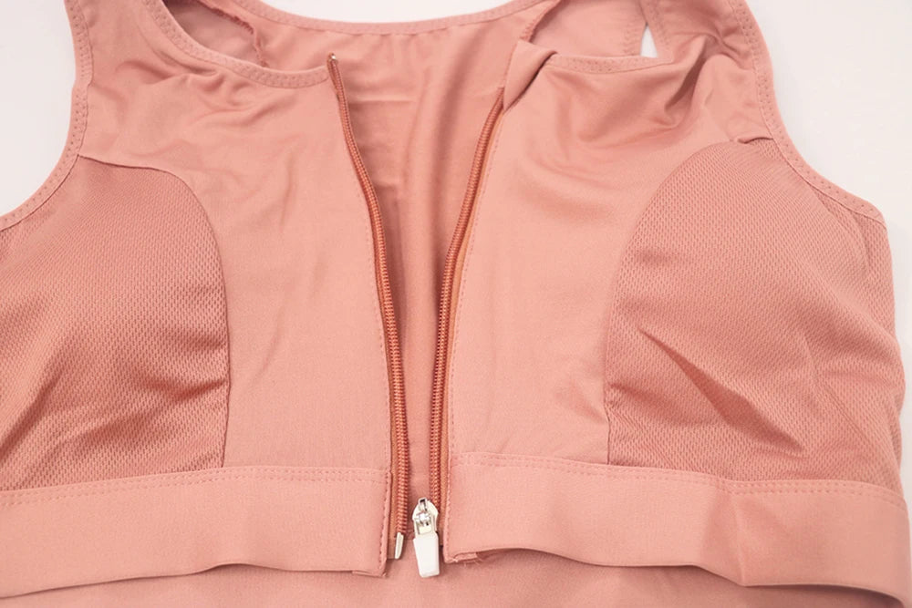 Plus Size Zip Front Closure Longline Bras Wireless Full Coverage Brassiere No Underwire Bralettes Hide Back Fat Bras