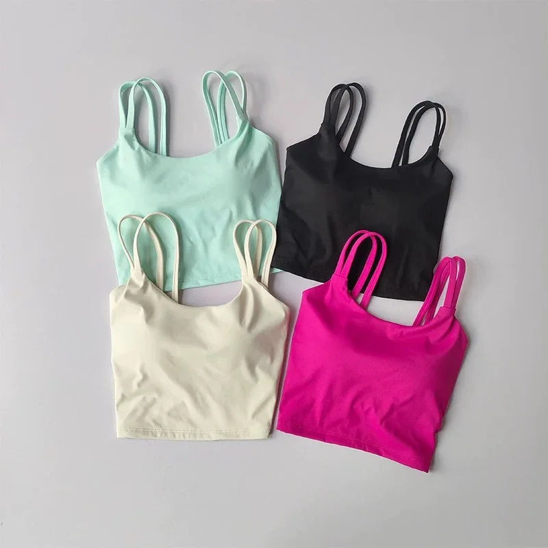 Sports Bra, Women's Summer Beauty Back Integrated Yoga Suit, Vest, Suspender, Pilates Training, Fitness Bra